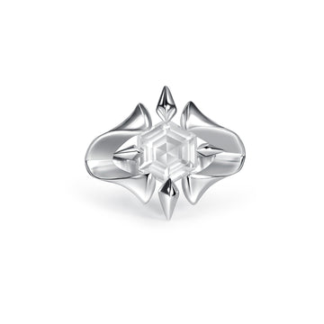 Halo Ring | Silver & Clear Quartz