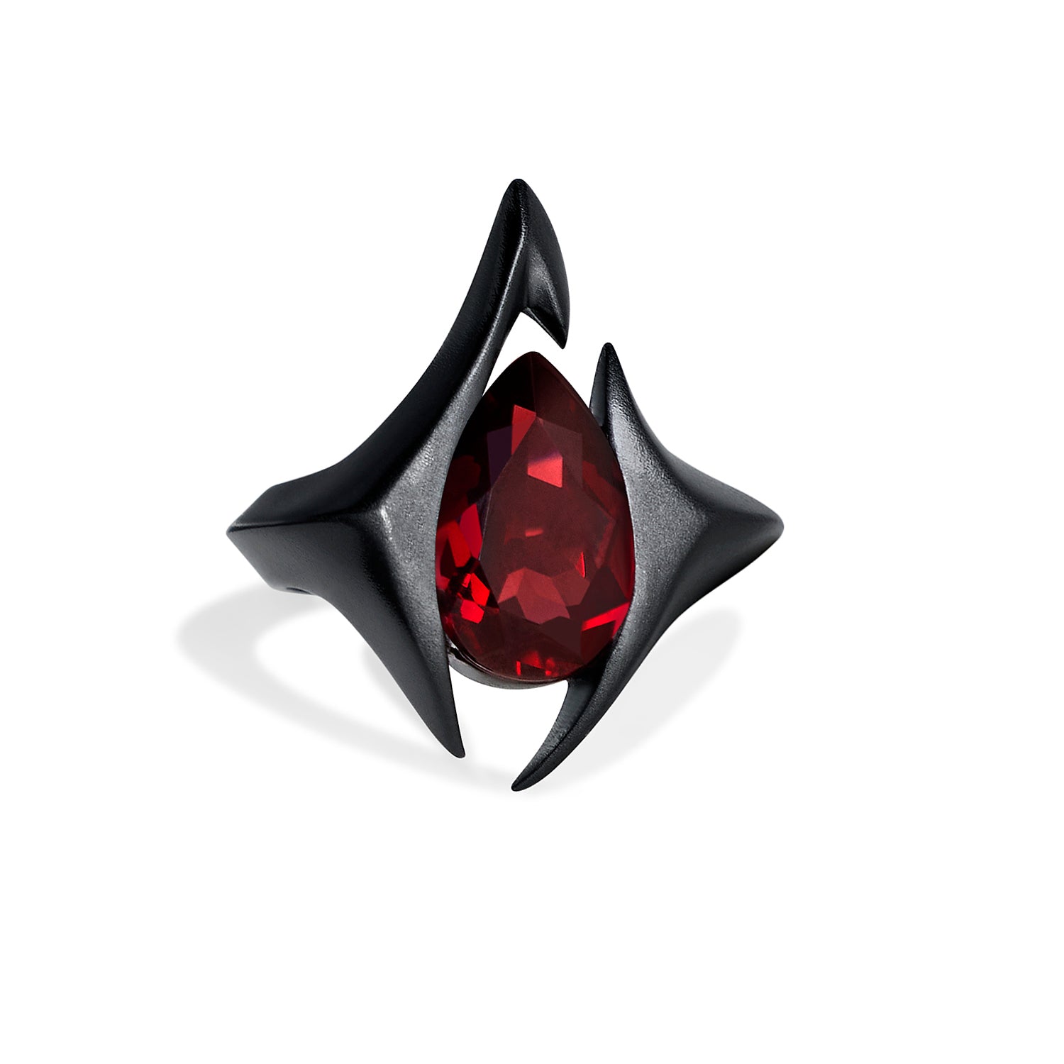 Core Ring | Matte Black & Garnet – Outsider Artist