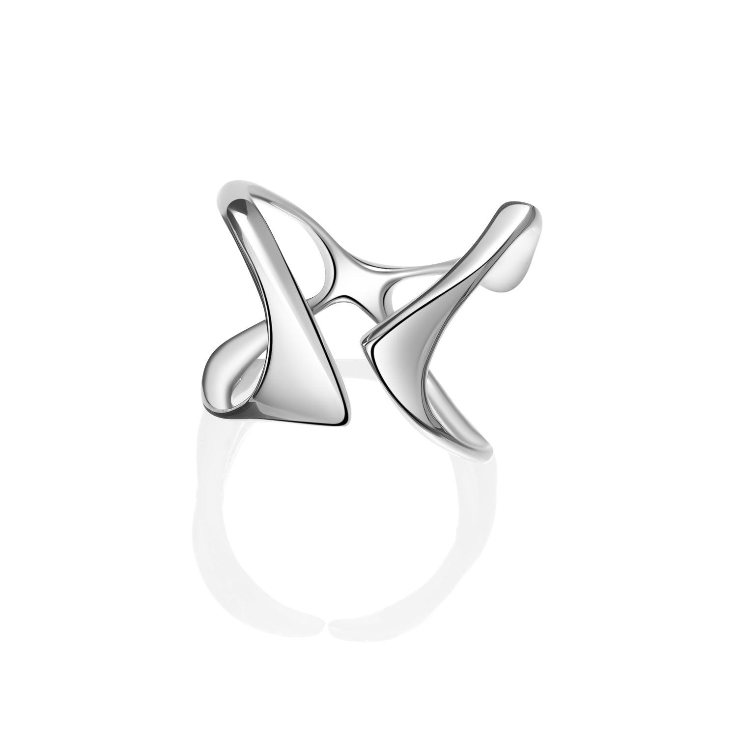 【 】SilverRing925 Curve Design 004|Sharp Curve Ring - Futuristic 925 Sterling Silver – Outsider