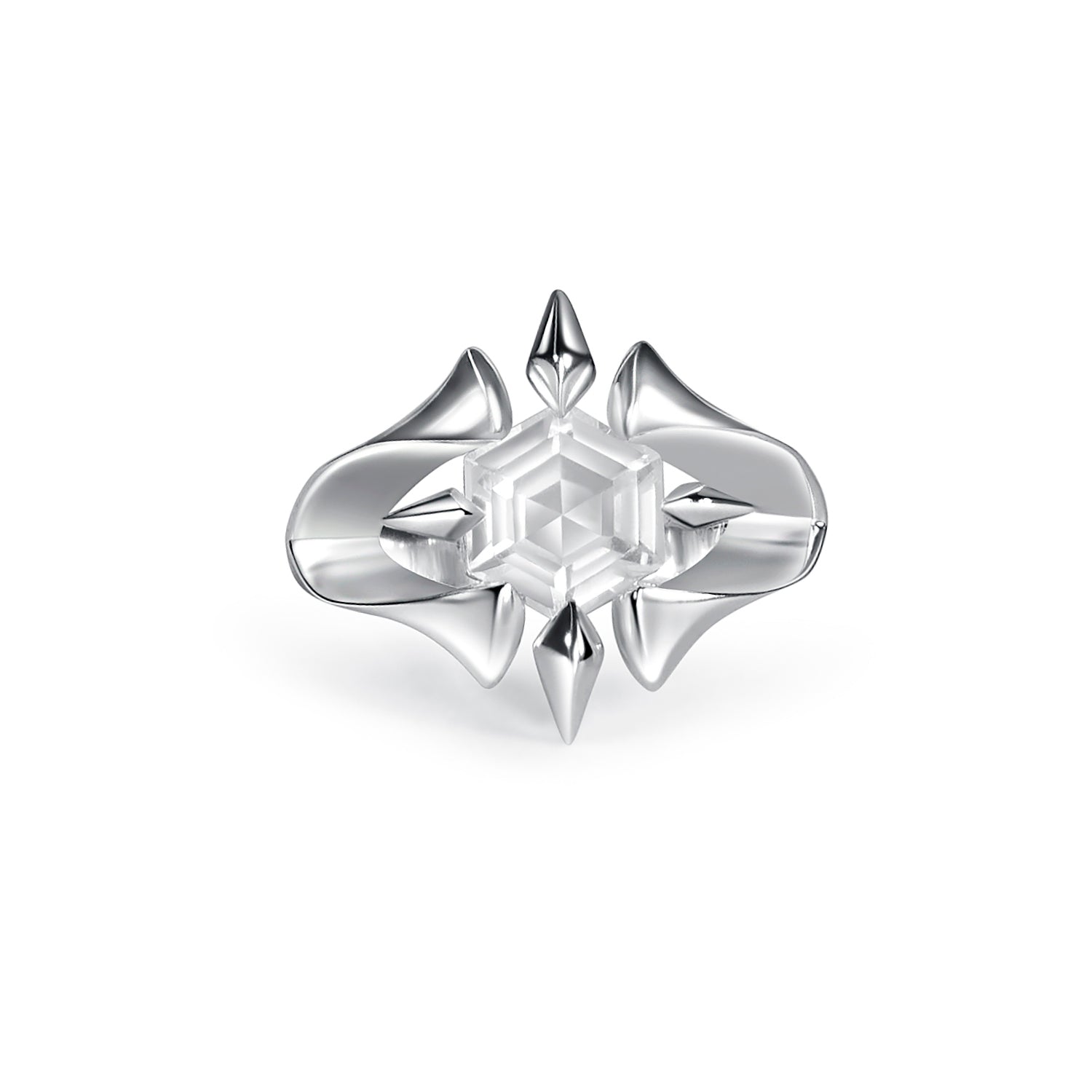 Halo Ring | Silver & Clear Quartz