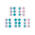 Star-shaped acne patches in pink teal gradient with logo backing card