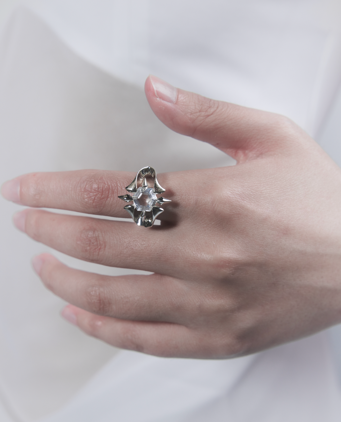 Halo Ring | Silver & Clear Quartz