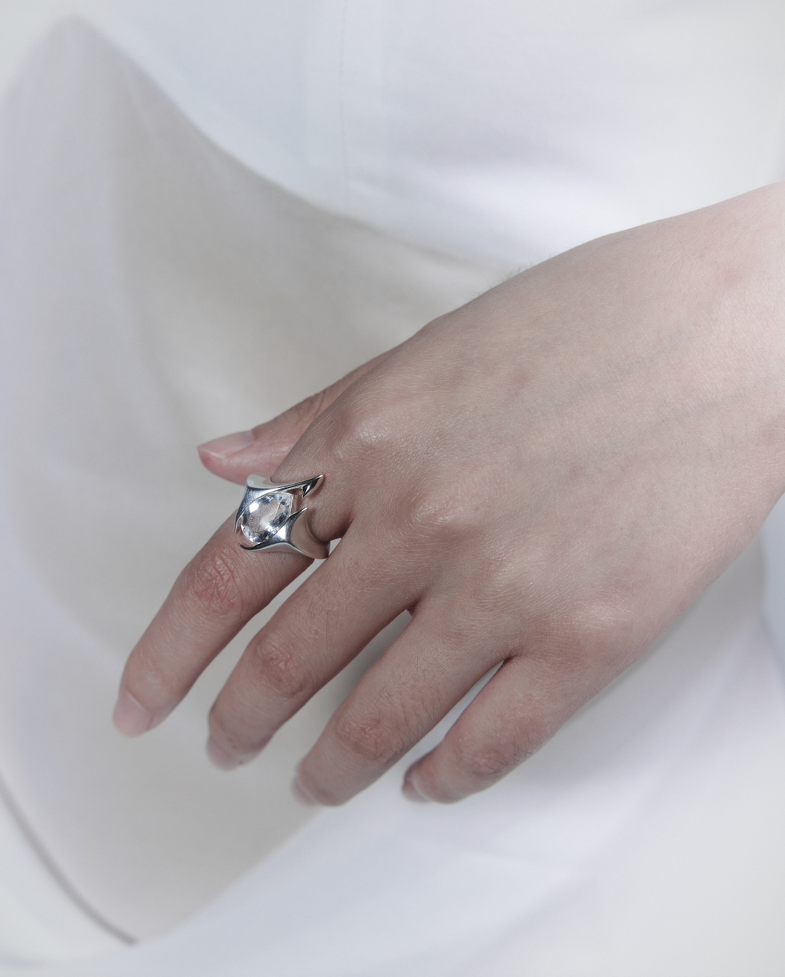 Lucid Ring| Silver & Clear Quartz