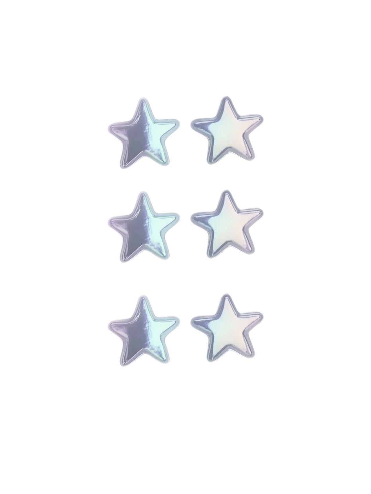 Holographic star-shaped acne patches with pearlescent glow