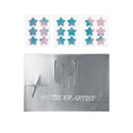 Star-shaped acne patches in pink teal gradient with logo backing card