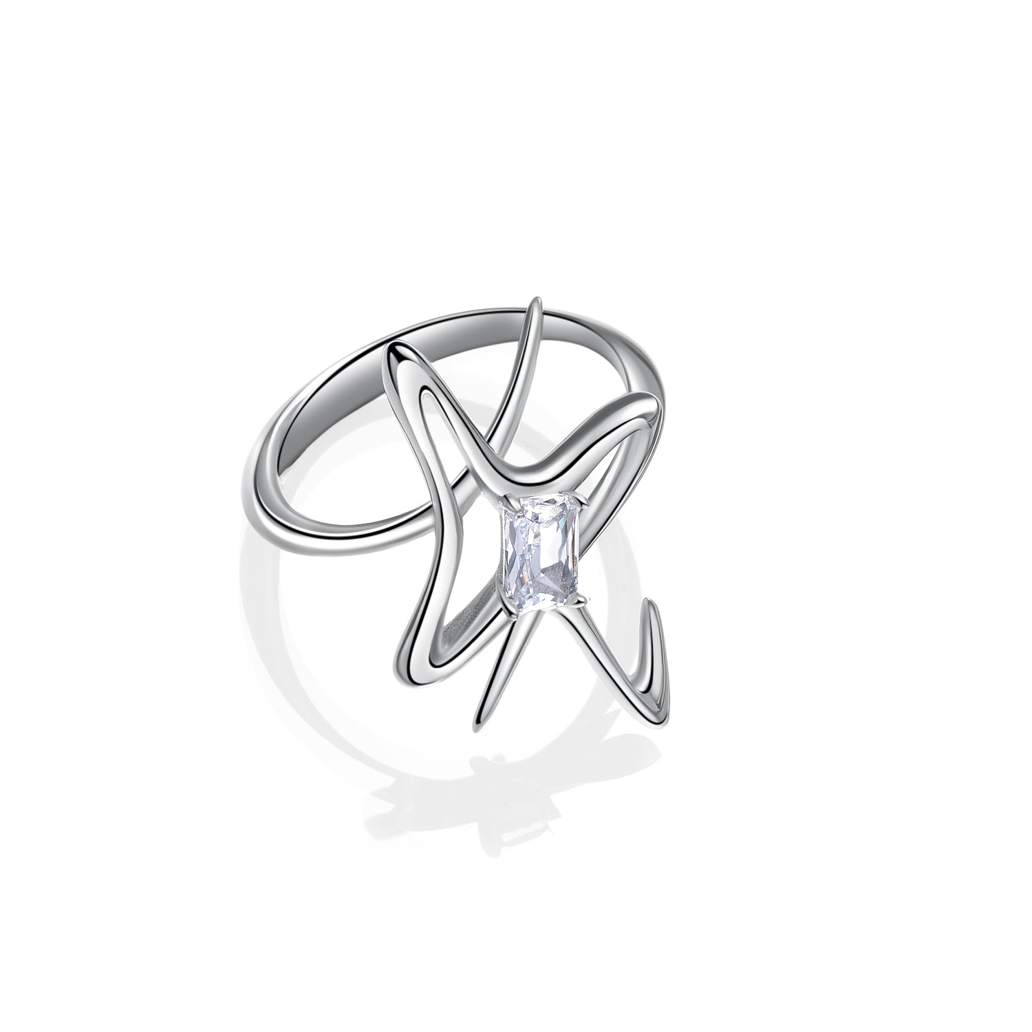Star|Emerald-Cut Zircon Ring