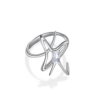 Star|Emerald-Cut Zircon Ring